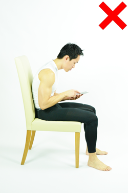 Poor sitting posture using electronics